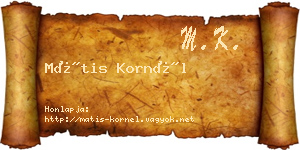 Mátis Kornél névjegykártya