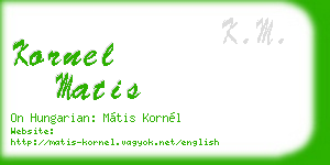 kornel matis business card