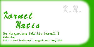 kornel matis business card